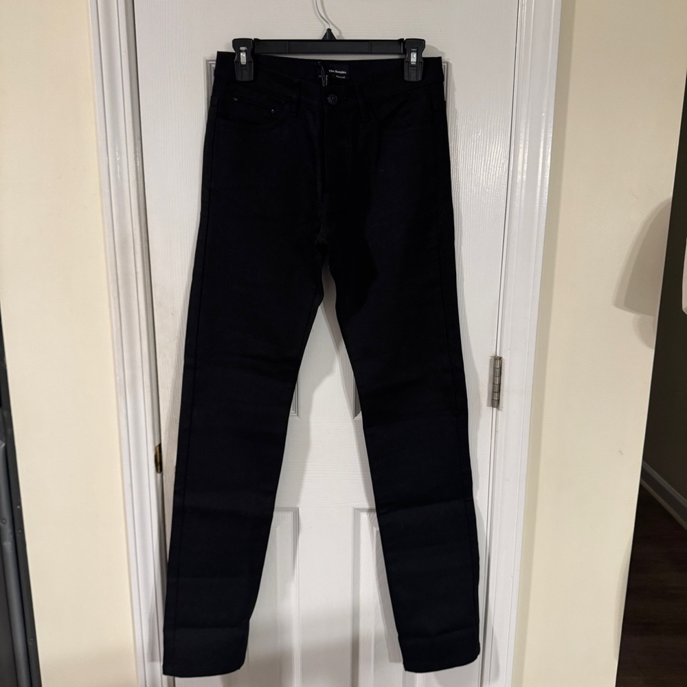 The Kooples Black Regular Fit Jeans Size 27 NWT Skull Button Stretch Denim